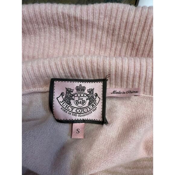 Juicy Couture Pink and Gold Stripe Open Front Cashmere Sweater - Picture 6 of 9